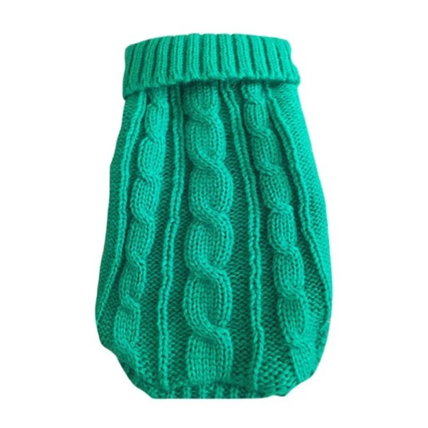 Suéter para cães 4 - 7 kg Suéter tricotado para cães pequenos e médios Roupa de inverno quente Material confortável e elástico Proteção contra o frio no outono e inverno Design estiloso verde
