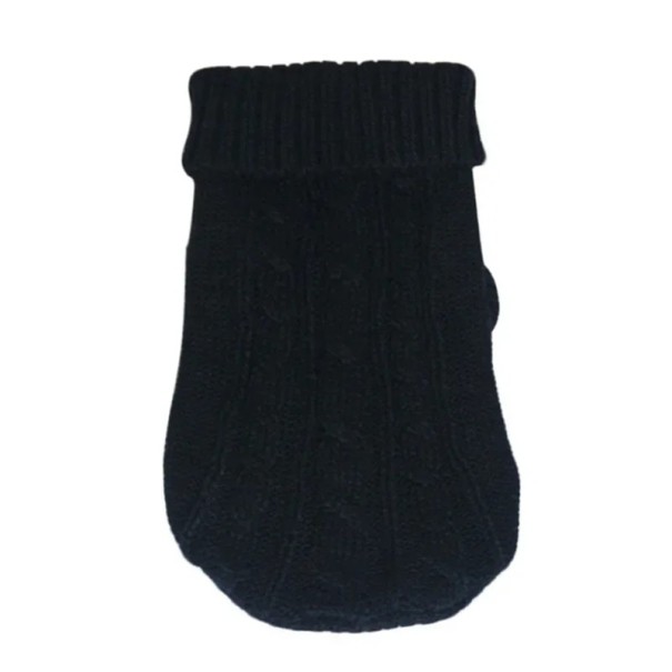 Suéter para perros 2,5 - 4 kg Suéter de punto para perros pequeños Ropa de invierno cálida para cachorros y razas miniatura Protección contra el frío en otoño e invierno Diseño elegante negro