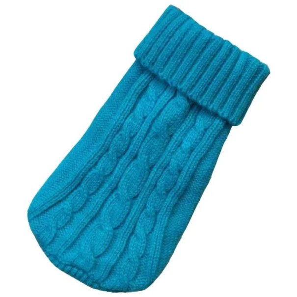 Suéter para perros 4 - 7 kg Suéter de punto para perros pequeños y medianos Ropa cálida de invierno Material cómodo y elástico Protección otoñal e invernal contra el frío Diseño elegante azul claro