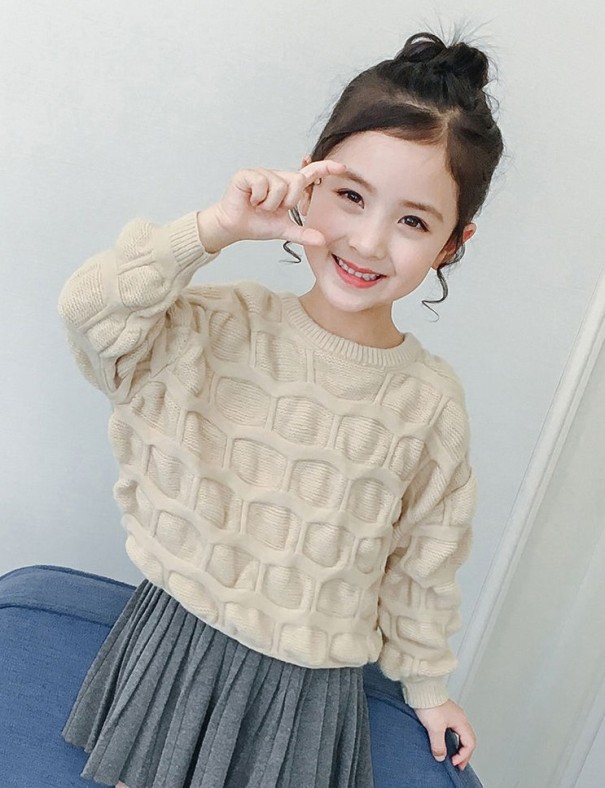 Suéter y falda de niña L1451 beige 3