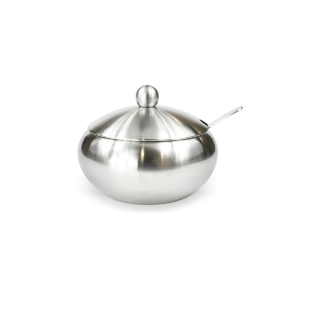 Suikerpot van roestvrij staal met lepel S 2