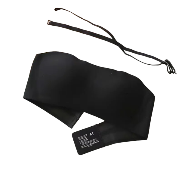 Sujetador autoportante con fuerte sujeción Sujetador sin costuras Sujetador con tirantes extraíbles negro L