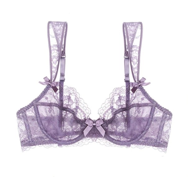 Sujetador Bardot de encaje para mujer morado 80B