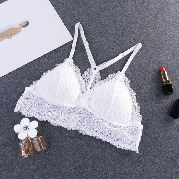 Sujetador de encaje para mujer J781 blanco