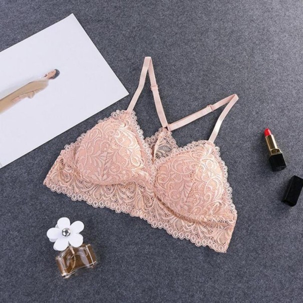 Sujetador de encaje para mujer J781 caqui