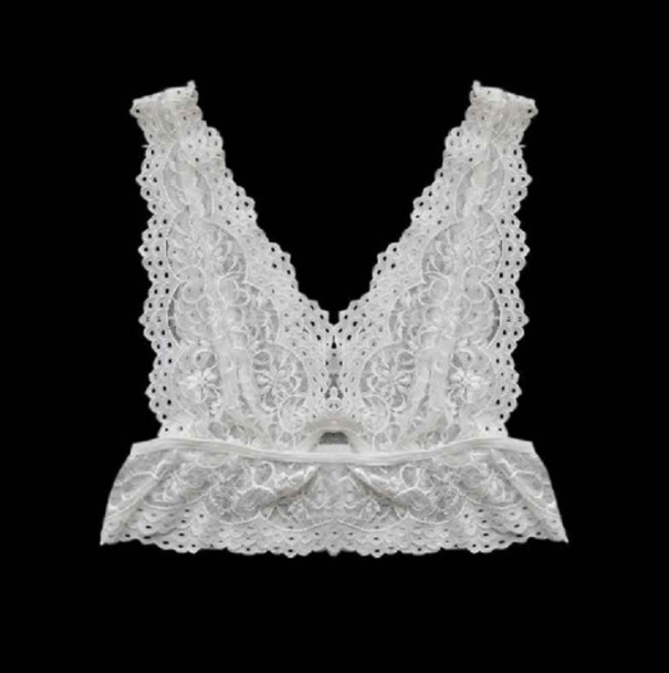 Sujetador de encaje tipo bralette J1029 blanco M