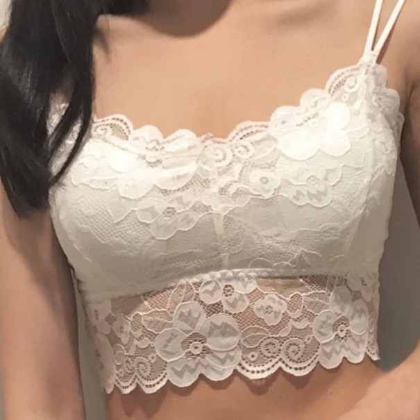 Sujetador de mujer con encaje J1058 blanco