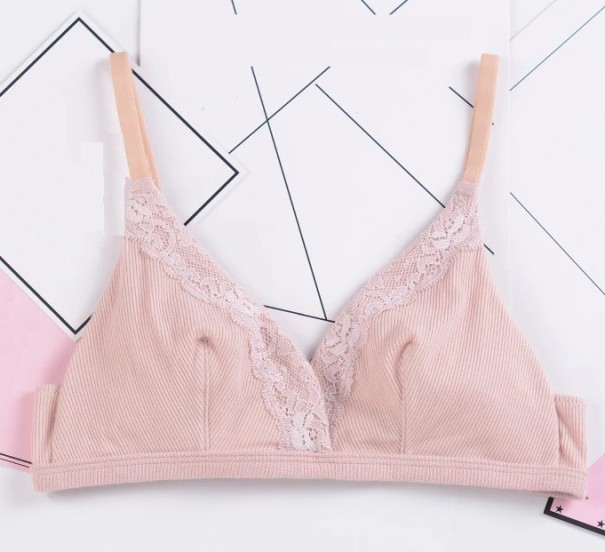 Sujetador de mujer decorado con encaje J2342 rosa XL