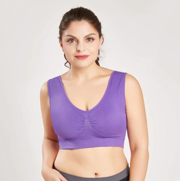 Sujetador deportivo de talla grande J3175 morado oscuro XXL