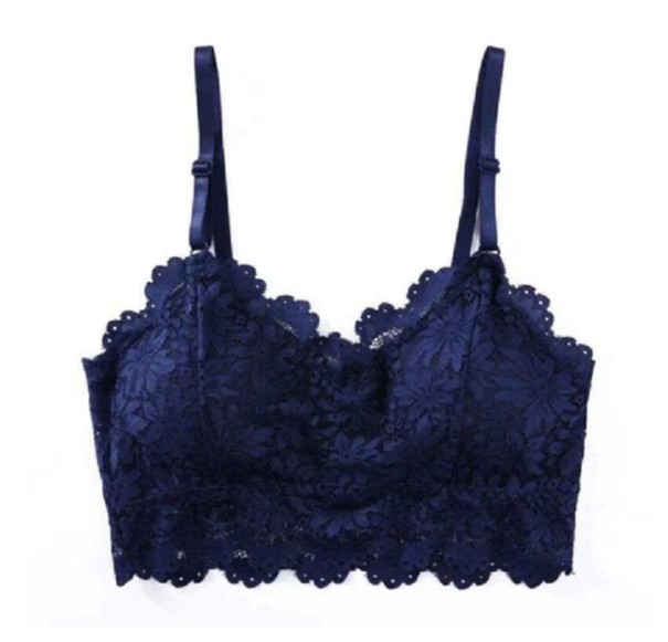 Sujetador tipo bralette con estampado floral para mujer azul oscuro