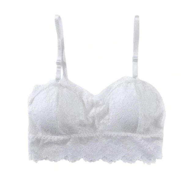 Sujetador tipo bralette con estampado floral para mujer blanco