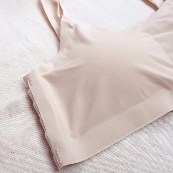 Sujetador tipo bralette con tirantes en la espalda J1658 crema
