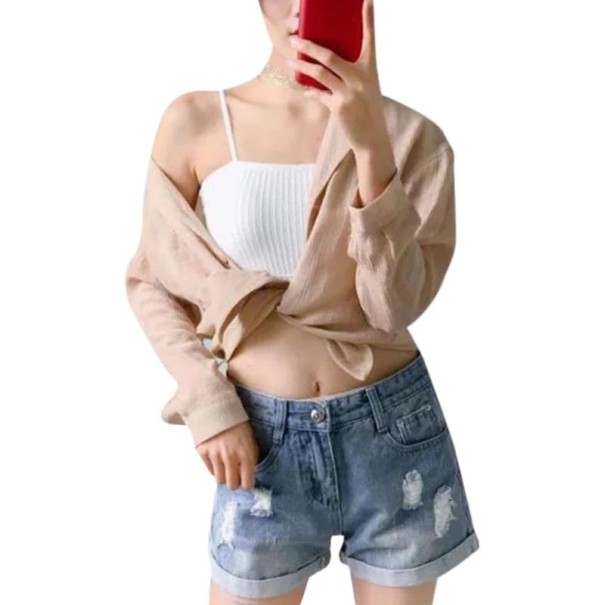 Sujetador tipo bralette de algodón para mujer blanco