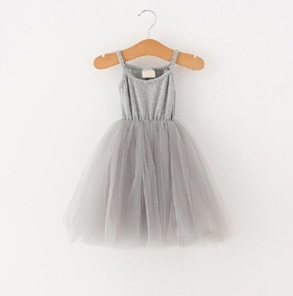 Sukienka balowa dla dziewczynki N78 szary 3