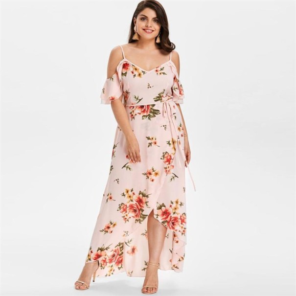 Sukienka Boho w stylu oversize różowy XXL