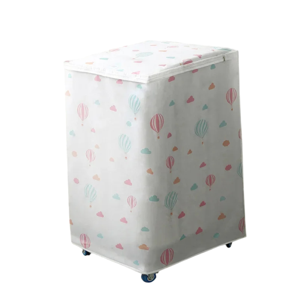 Suojapeite ylhäältä täytettävälle pesukoneelle 86 x 62 x 55 cm Ilmapallon kuvio Ylhäällä ja edessä vetoketju PEVA pölyltä ja saastumiselta 1