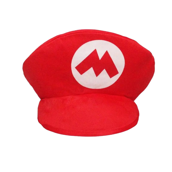 Super Mario Hut mit Schnurrbart. Super Mario Kostüm, Halloween-Kostüm, Kostümzubehör rot