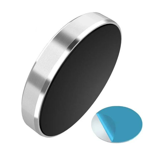 Super support magnétique pour voiture pour téléphone mobile et GPS Autocollant magnétique pour tableau de bord Fixation forte Rotation à 360° argenté