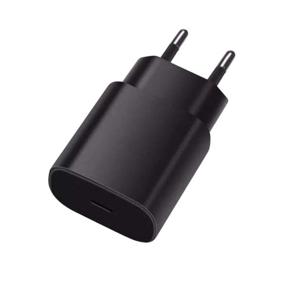 Superhurtig oplader PD 25W USB C Adapter Uden Kabel EU Stik Oplader med 3A Power Rejseoplader til Telefon 100-240V Universal sort