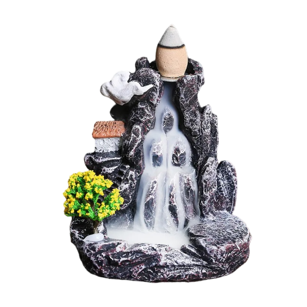 Suport cu parfum franciscan pentru decorarea casei Cascada de fum Stâncă Aroma Spate Lampă de fum Tămâie Fum lichid 7 x 7,7 x 5,8 cm 1