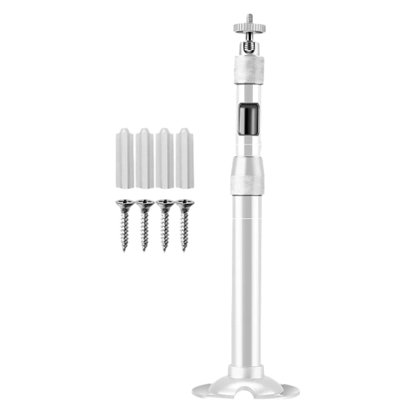 Suport de tavan telescopic 30–60 cm Universal 1/4" șurub Suport metalic pentru proiectoare și camere Unghi ajustabil și set de montaj alb