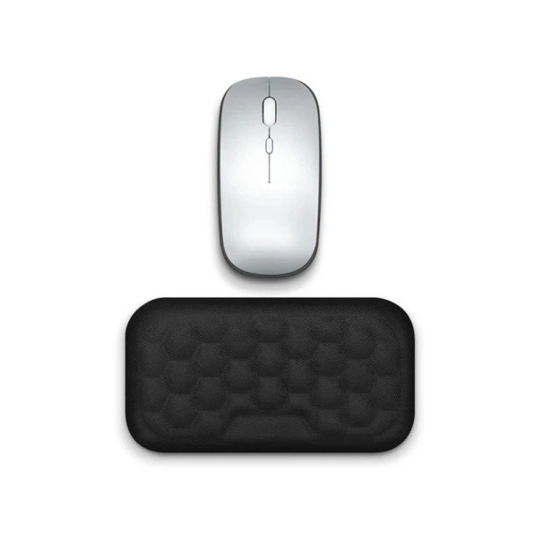 Suport ergonomic pentru încheietura mâinii, 150 x 80 x 20 mm, spumă cu memorie, suprafață de masaj, ameliorează tensiunea la lucrul cu mouse-ul. negru