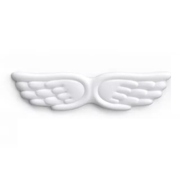 Suport ergonomic pentru încheietura mâinii în fața tastaturii, formă de aripă de înger, spumă cu memorie 43 x 10,5 cm, pentru tastare confortabilă alb