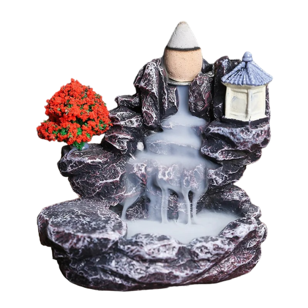 Suport franciscan pentru con de tămâie, în stil japonez, cascadă de fum, decorațiuni pentru casă, lampă cu aromă, spate, fum lichid, tămâie 8 x 8,5 x 6,3 cm 1