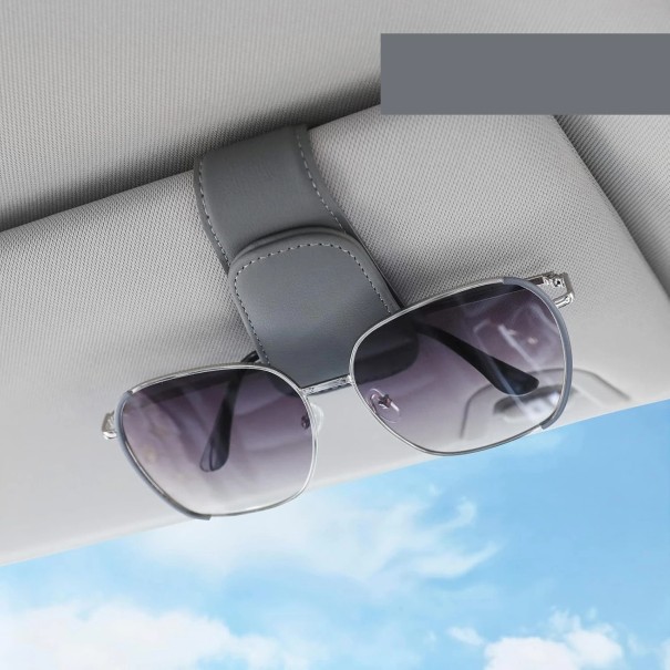 Suport magnetic pentru ochelari de mașină 10 x 4,5 cm cu clips pentru parasolar protecție împotriva zgârieturilor montare universală gri