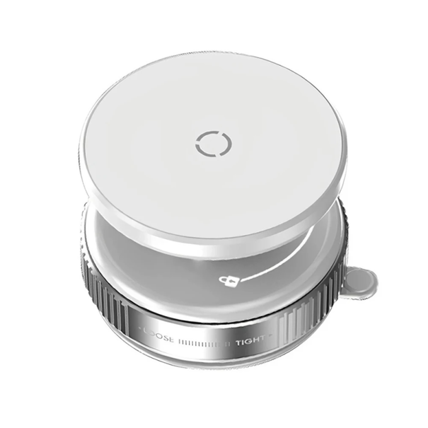 Suport magnetic pentru telefon auto cu vid Magsafe 6 x 4,5 cm, articulație pivotantă la 360°, prindere puternică, compatibil cu suportul pentru iPhone pe bord alb