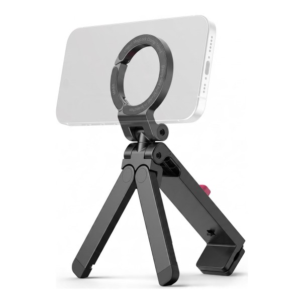 Suport magnetic pentru telefon și mini stativ Ulanzi MA88 MagLock 3 în 1 Mâner pentru selfie Clema până la 30 mm Rotativ la 360° Negru 1