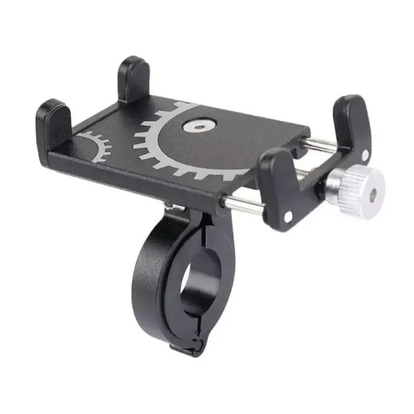 Suport metalic universal pentru telefon pe bicicletă și motocicletă cu șurub de blocare, suport din aluminiu rotativ la 360° pentru ghidon cu set de montaj 1
