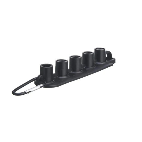 Suport pentru duze pentru aparat de curățat cu presiune, organizator din plastic cu 5 poziții, cu carabină, negru, pentru duze cu conectare rapidă și accesorii 1