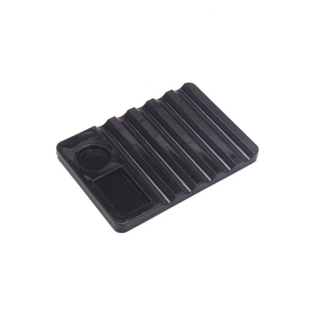 Suporte acrílico de 5 peças com palete 7 x 10 x 0,8 cm Organizador de ferramentas de manicure para modelagem e pintura de unhas preto