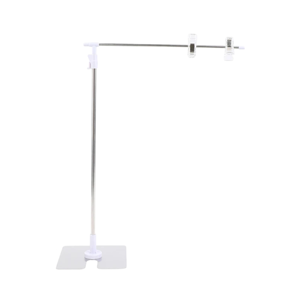 Suporte de fundo em forma de T Altura 48,5–77,5 cm Largura 31 cm Suporte Metálico com Clipes Plásticos para Acessórios Cartazes Fundo Fotográfico Estúdio 1