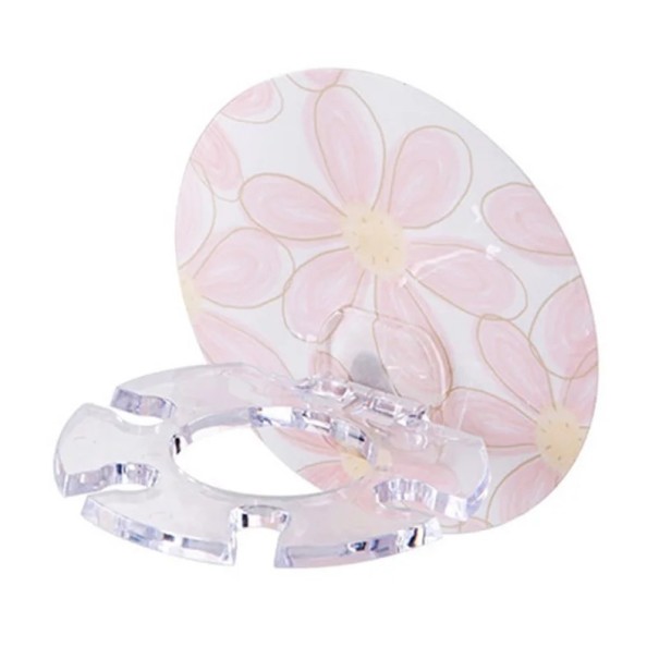 Suporte de parede autocolante para escova de dentes e pasta Motivo floral Sem perfuração Organizador de casa de banho à prova de água Forte aderência 1