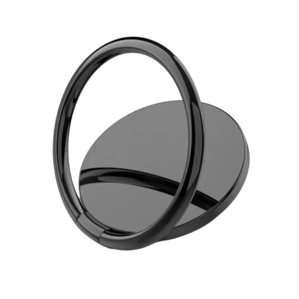 Suporte de telefone em metal com íman Anel adesivo para o dedo Rotativo 360° Suporte universal para telemóvel e tablet preto