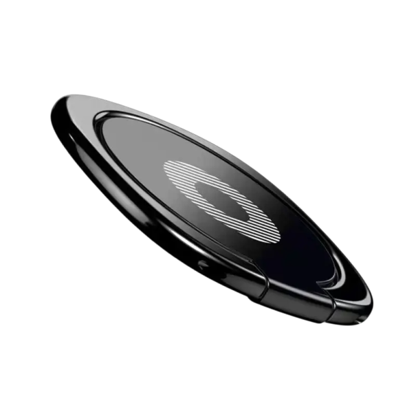 Suporte de telefone metálico 360° rotativo Anel para o dedo Adesivo Magnético Suporte Liga de zinco Suporte para telemóvel preto