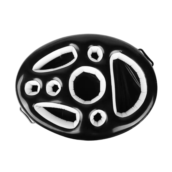 Suporte flutuante para bebidas e comida Suporte inflável para bebidas de piscina 69 x 50 cm Bandeja inflável para bebidas e comida preto