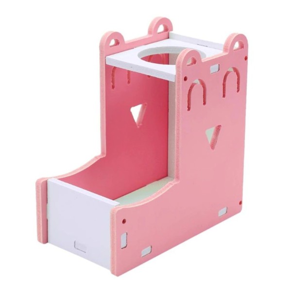 Suporte para bebedouro e comida para roedores rosa