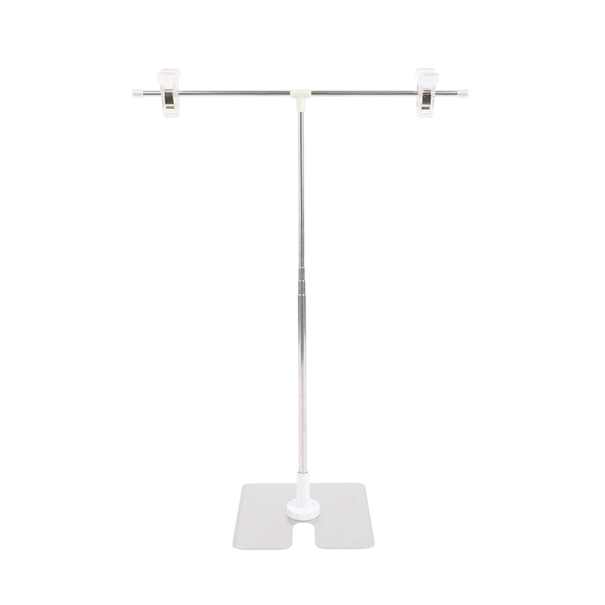 Suporte para fundo fotográfico em forma de T Altura 30–86 cm Largura 31 cm Suporte Metálico para Acessórios Pósteres Mini Estúdio Acessórios 1