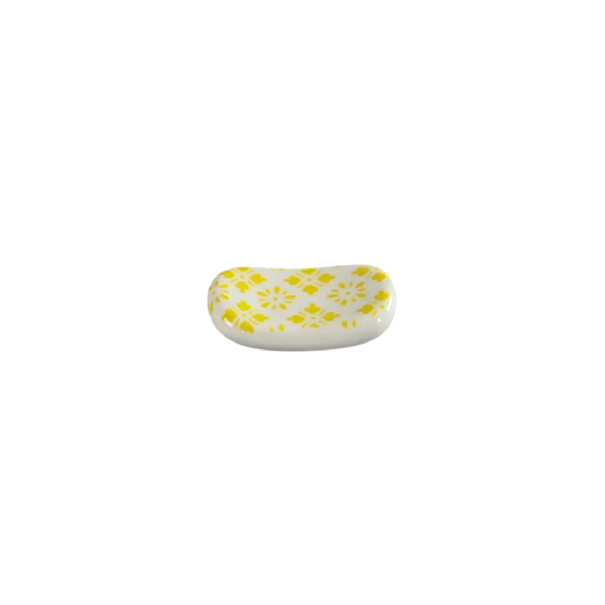 Suporte para paus 5 x 3 cm suporte de cerâmica para paus de comer estilo japonês utensílios de cozinha descanso para paus para refeição amarelo