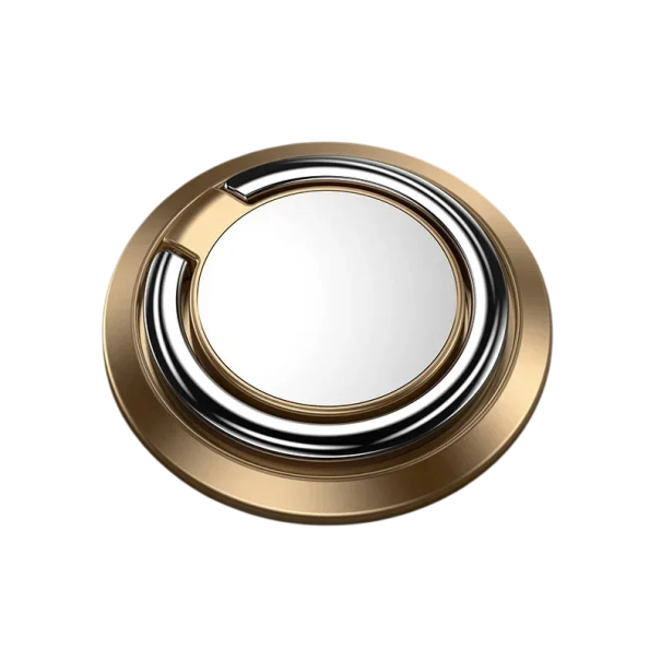 Suporte rotativo para telemóvel com anel para o dedo Adesivo na parte traseira do telefone Elemento magnético Rotação 360° Suporte para tablet dourado