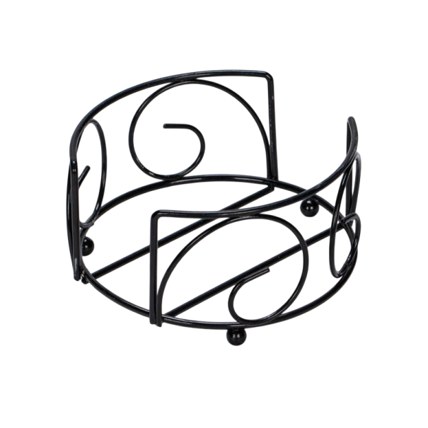 Support à sous-verres en métal, support de rangement pour sets de table 11,5 × 12,5 × 6 cm, noir, organisateur de sous-verres pour table et cuisine 1