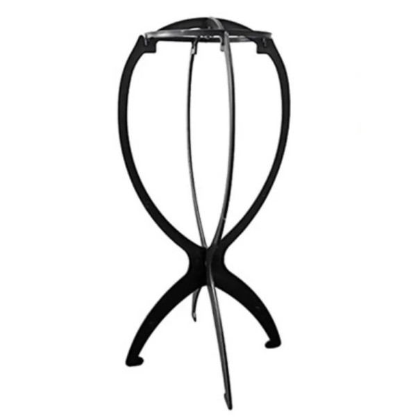 Support de perruque pliable et portable 33,5 x 17,3 x 17,3 cm Réglable, en plastique, résistant pour un usage domestique et en salon noir