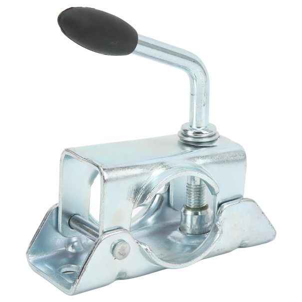 Support de roue de secours pour remorque pour tube de 48 mm en fonte galvanisée avec collier de serrage à levier pour montage sur le châssis du véhicule 1