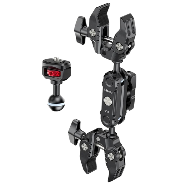 Support de serrage réglable 23,5 × 8,5 cm Tête sphérique avec plaque de déverrouillage rapide Support pour accessoires photo et vidéo 1