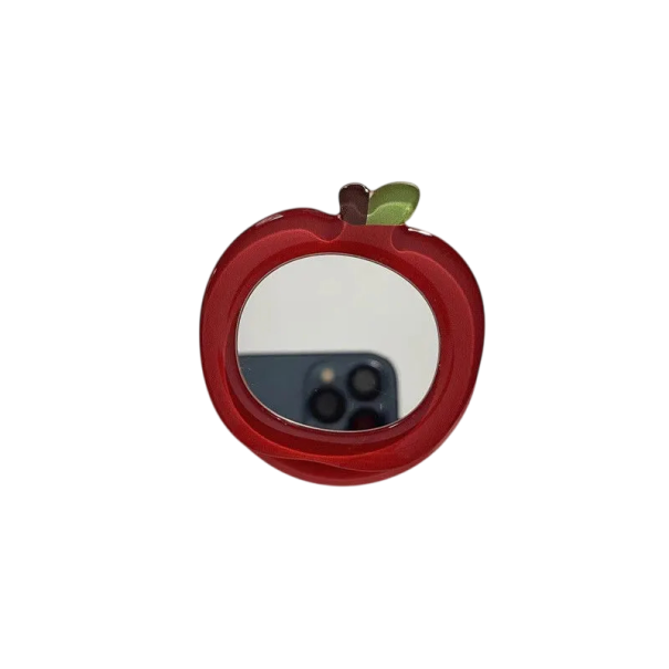 Support de téléphone pomme avec miroir pour iPhone 16 Support décoratif en plastique pour mobile avec fonction miroir rouge