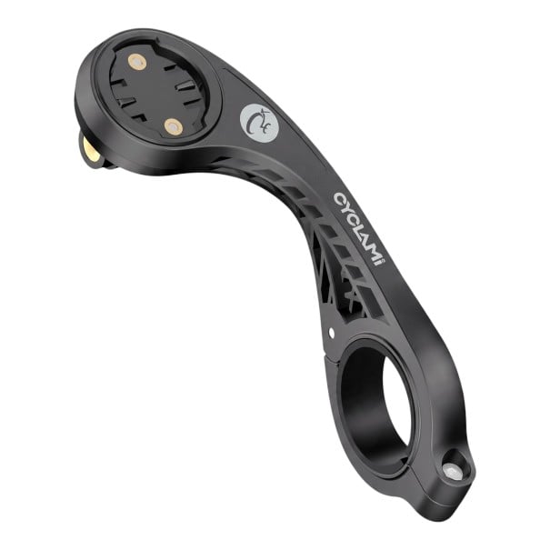 Support de vélo sur guidon déporté pour compteur de vélo, lumière et caméra, avec fixation supérieure et inférieure par collier, pour cyclistes noir