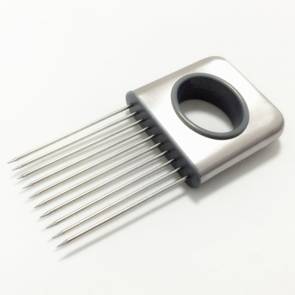 Support en acier inoxydable pour couper des oignons 1